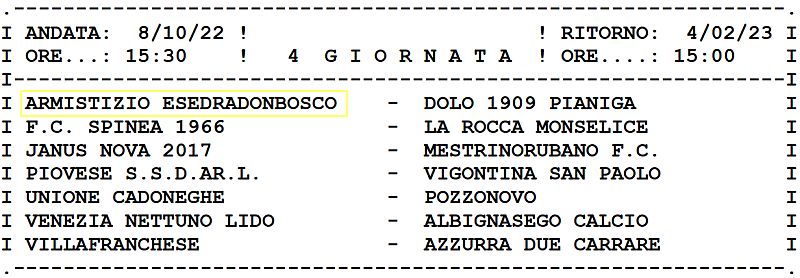 4^ giornata Calcio Armistizio Esedra Don Bosco Padova Juniores Elite U19 - Girone C Stagione Sportiva 2022-2023